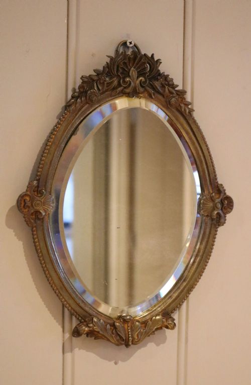 French Spelter Wall Mirror