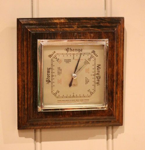 Art Deco Beechwood Aneroid Barometer