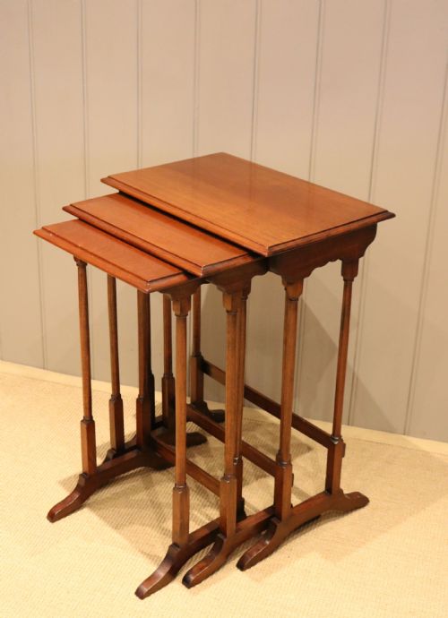Edwardian Mahogany Nest of Three Tables