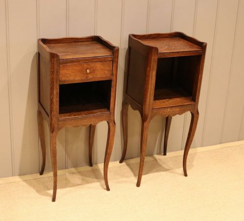 Pair of Small Proportioned Oak Bedside Cabinets