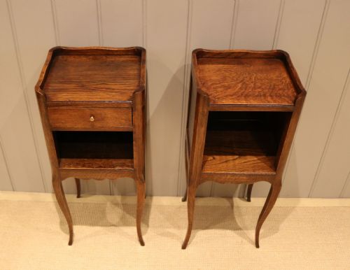 fig 1. Pair Of Small Proportioned Oak Bedside Cabinets