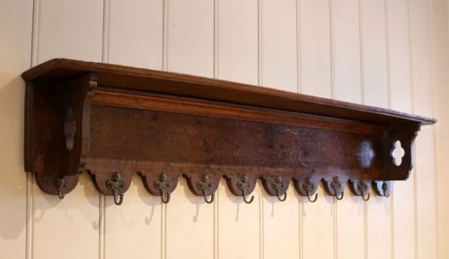 French Dark Oak Wall Shelves