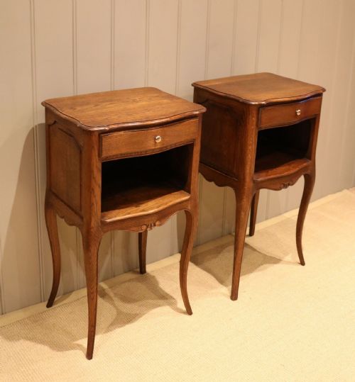 Pair of French Oak Bedside Cabinets