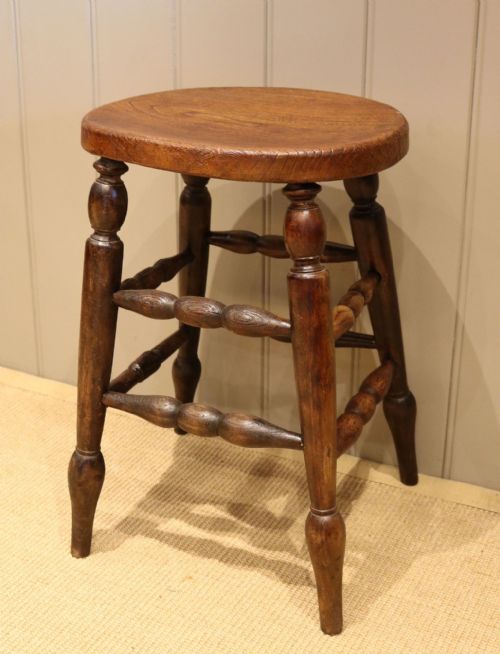 Early 20th Century Elm Farmhouse Stool