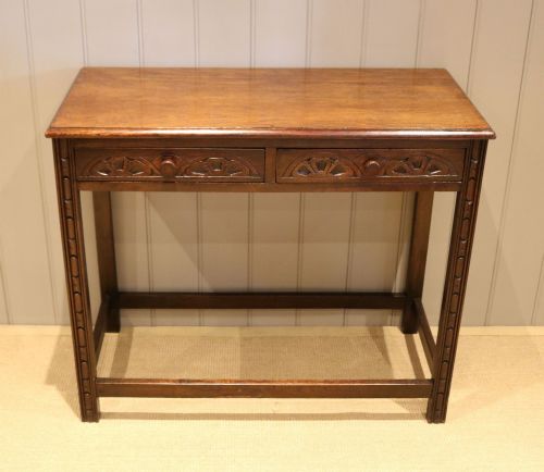 Oak Two Drawer Side Table