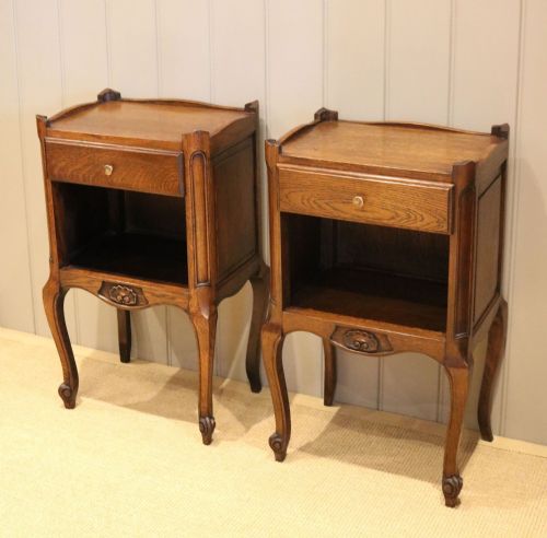 Pair of French Oak Bedside Cabinets