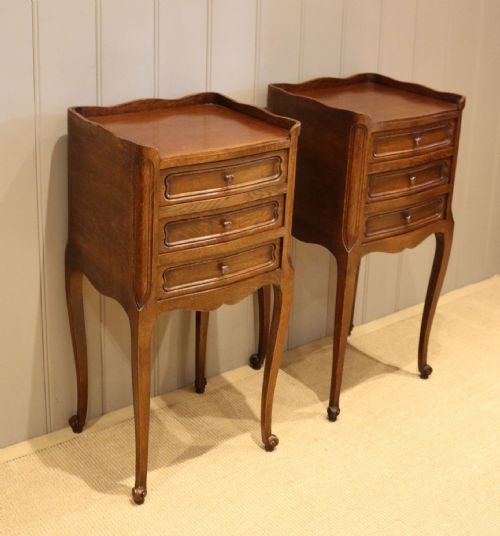 Pair of French Oak Bedside Cabinets