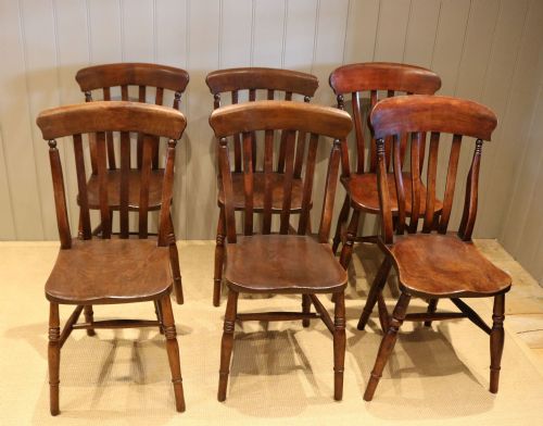 Matched Set of Six Beech & Elm Chairs