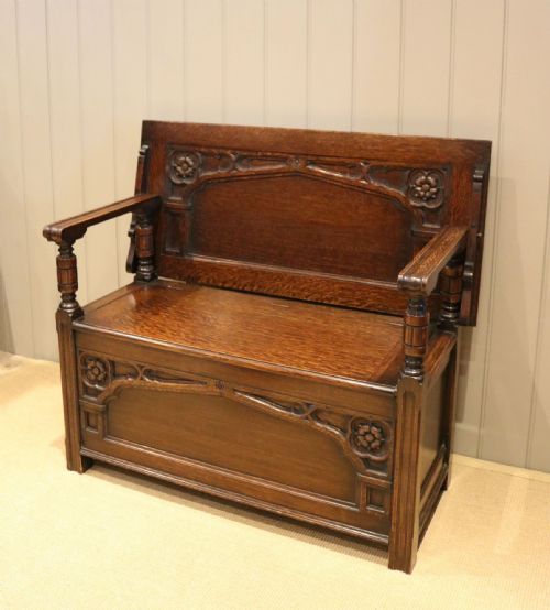 Solid Oak Monks Bench