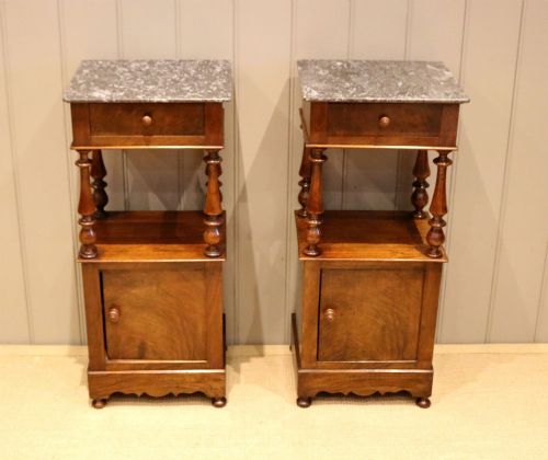 Pair of Late 19th Century Walnut Nightstands