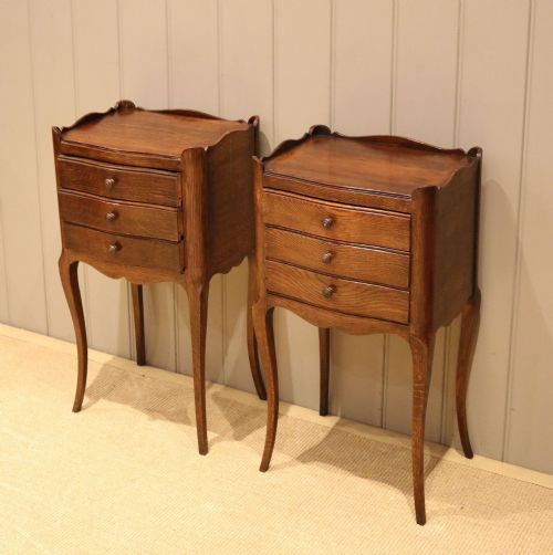 Pair of French Oak Bedside Cabinets