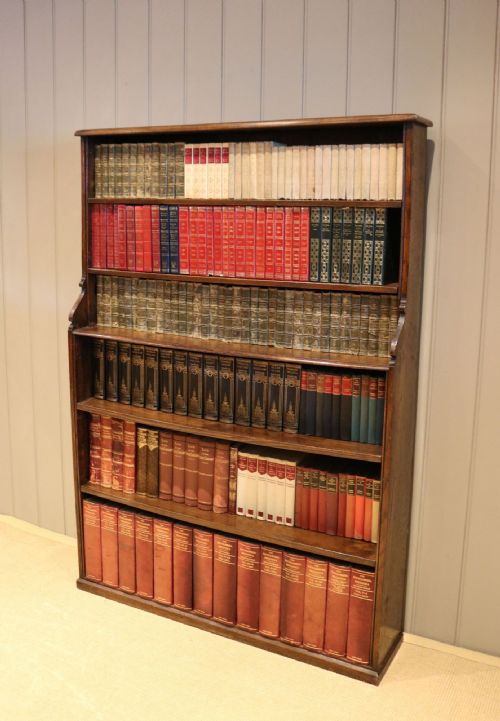 Victorian Solid Oak Waterfall Bookcase