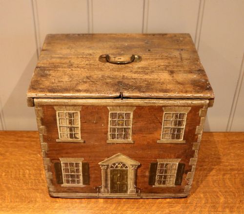 Late 19 Th Century Pine Box with Painted Decoration