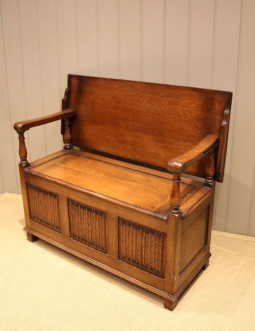 Solid Oak Monks Bench