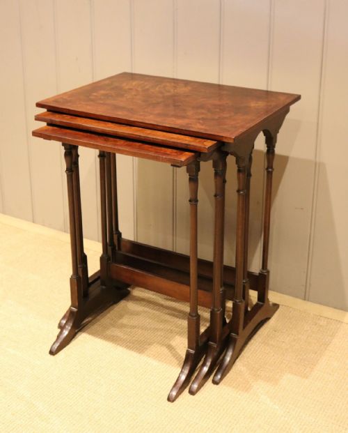 fig 1. Burr Walnut Nest Of Three Tables