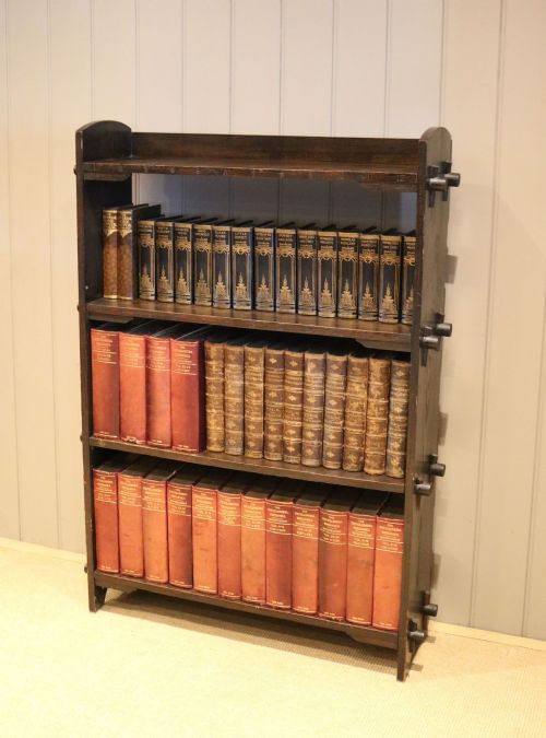 Arts & Crafts Oak Ecclesiastical Open Bookcase