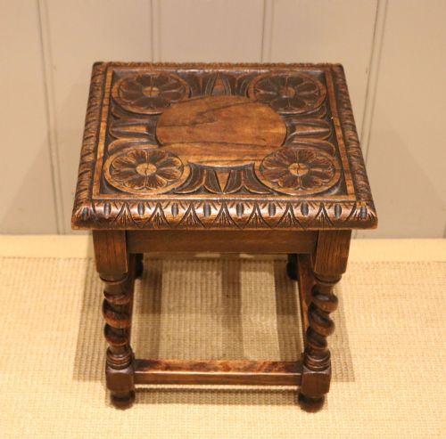 Carved Oak Stool