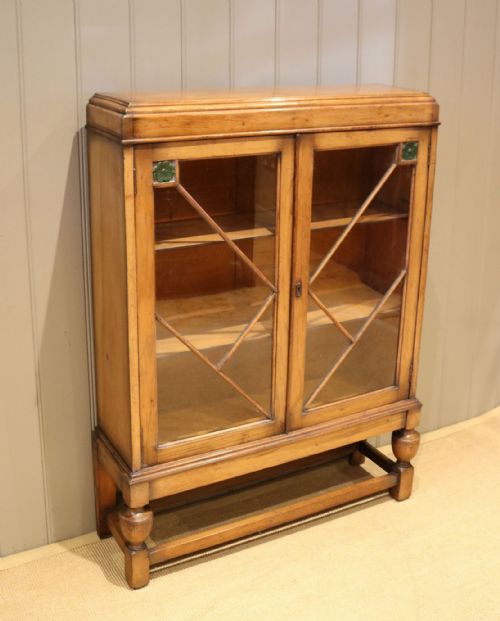 fig 1. Oak Art Deco Glazed Bookcase