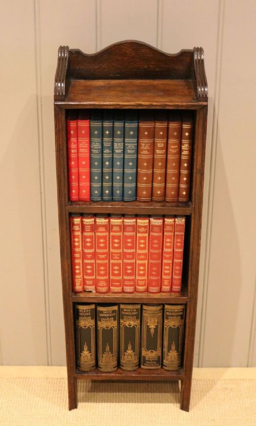Small Narrow Oak Open Bookcase