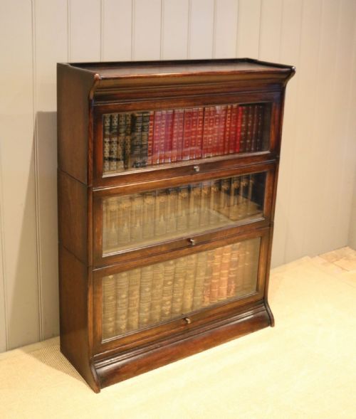 Oak Three Tier Globe Wernicke Style Bookcase