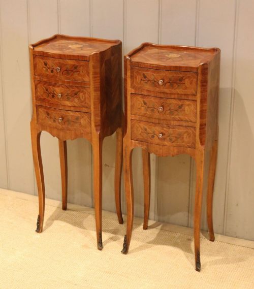 Pair of French Kingwood Bedside Cabinets