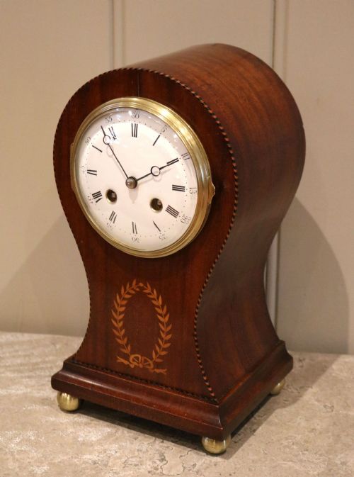 Edwardian Mahogany Balloon Clock