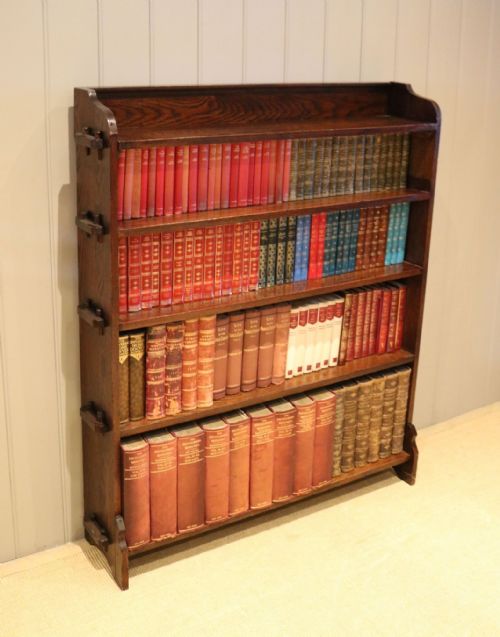 Oak Open Pegged Side Bookcase