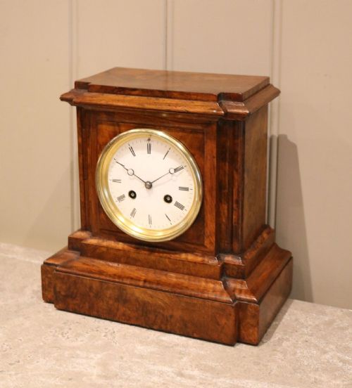 Figured Walnut Mantel Clock