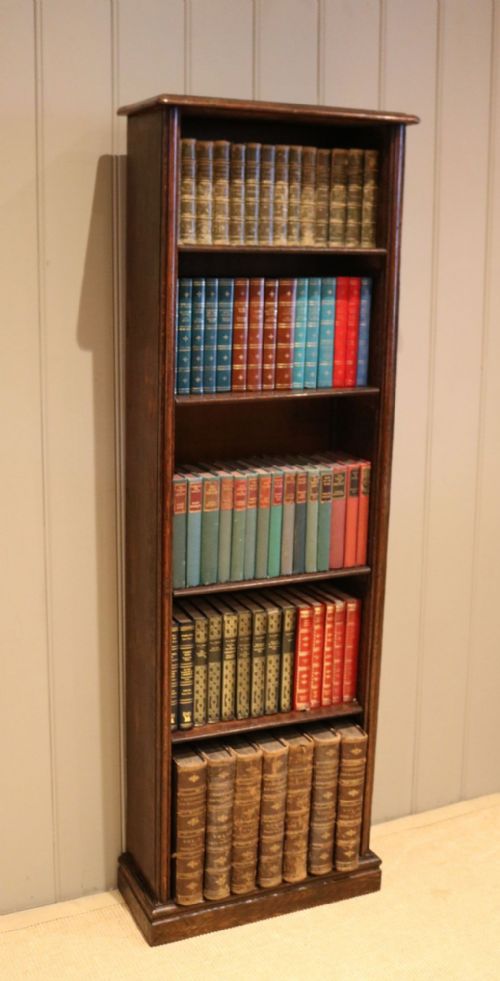 Tall Open Rustic Oak Bookcase