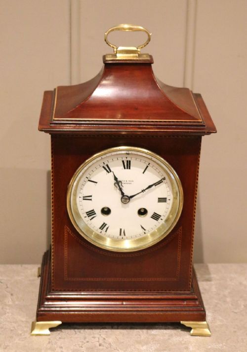 Mahogany Pagoda Top Mantel Clock