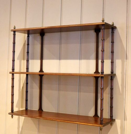 Two Tier Mahogany Wall Shelves