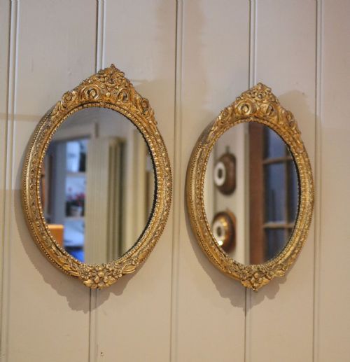 Pair of Oval Wall Mirrors