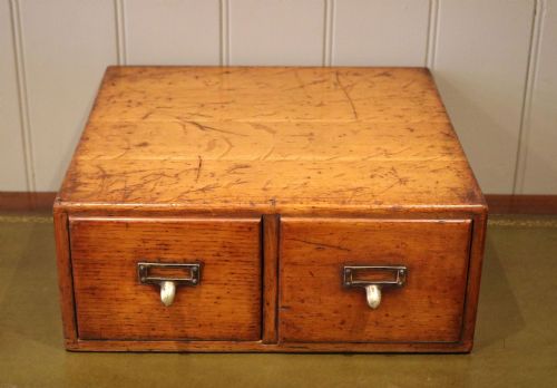 Golden Oak Table Top Filing Drawers