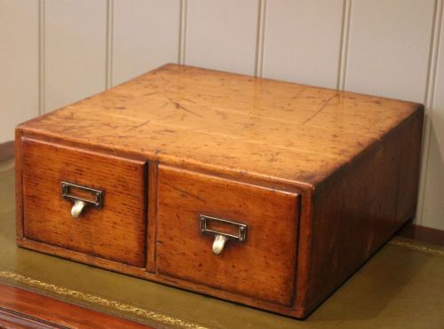 fig 1. Golden Oak Table Top Filing Drawers