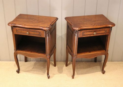 Pair of French Oak Bedside Cabinets