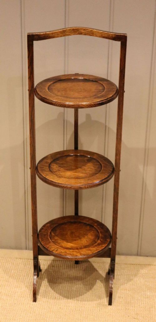 1920s Oak Three Tier Cake Stand