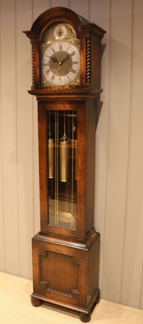 fig 1. Oak Westminster Chime Longcase Clock