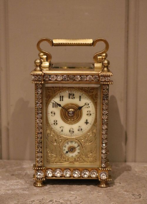 Late Victorian Jewelled Carriage Clock