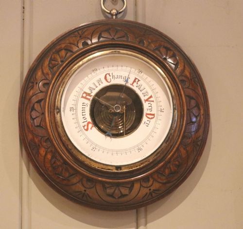 CIRCULAR BEECHWOOD BAROMETER - ADDITIONAL PHOTO 2