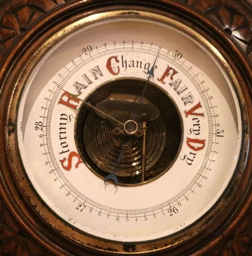 CIRCULAR BEECHWOOD BAROMETER - ADDITIONAL PHOTO 5