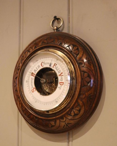 CIRCULAR BEECHWOOD BAROMETER - ADDITIONAL PHOTO 7