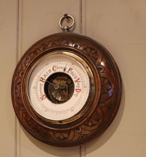 CIRCULAR BEECHWOOD BAROMETER - ADDITIONAL PHOTO 8
