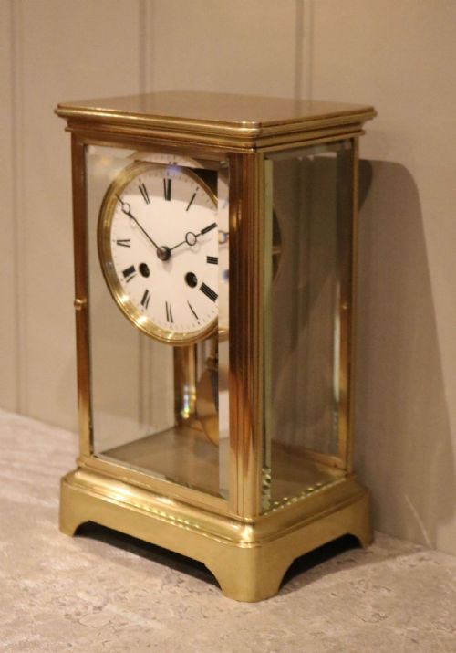 French Bell Striking Four Glass Clock