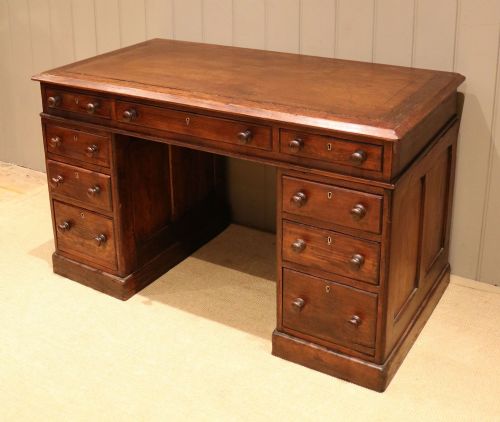 fig 1. Rustic Pitch Pine Pedestal Desk