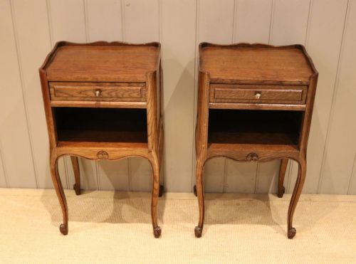 Pair of French Oak Bedside Cabinets