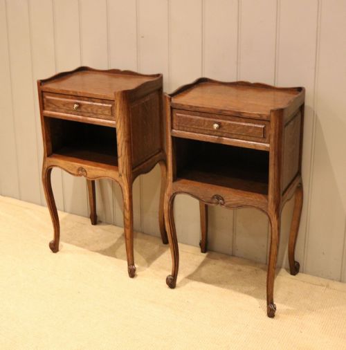fig 1. Pair Of French Oak Bedside Cabinets