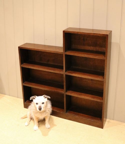 fig 1. Art Deco Oak Open Sectional Bookcase