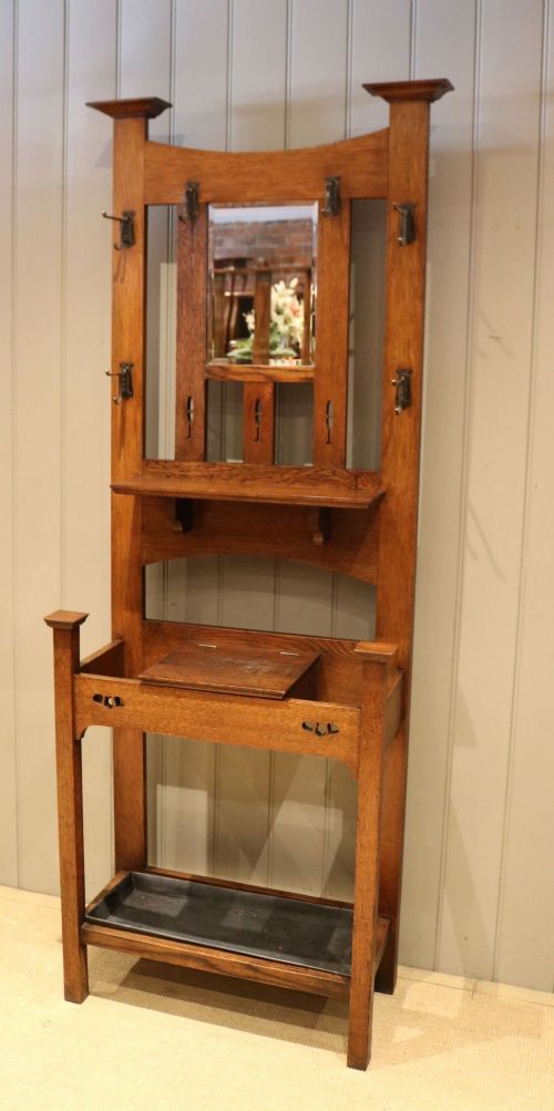 Arts & Crafts Oak Hall Stand