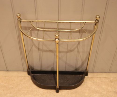 Edwardian Bow Front Brass Stick Stand