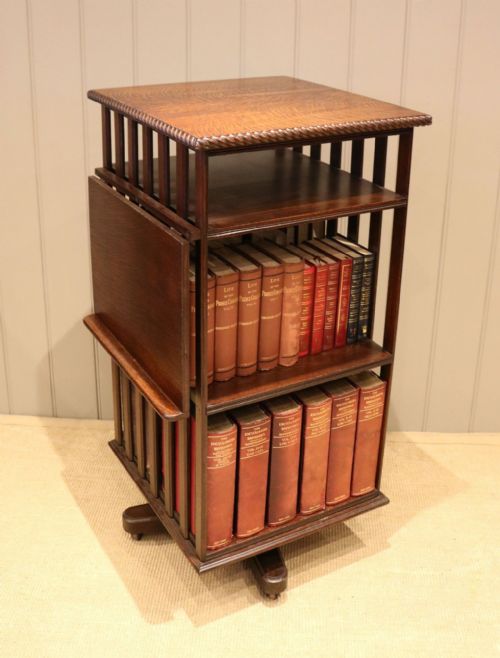 Substantial Solid Oak Revolving Bookcase